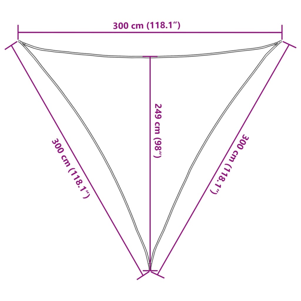 Zonnezeil 3x3x3 m 100% polyester oxford zandkleurig - AllerleiShop