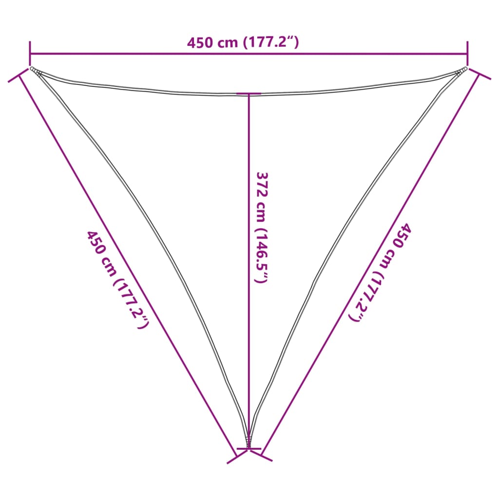 Zonnezeil 4,5x4,5x4,5 m 100% polyester oxford zandkleurig - AllerleiShop