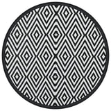 Buitenkleed Ø 120 cm polypropeen wit en zwart - AllerleiShop