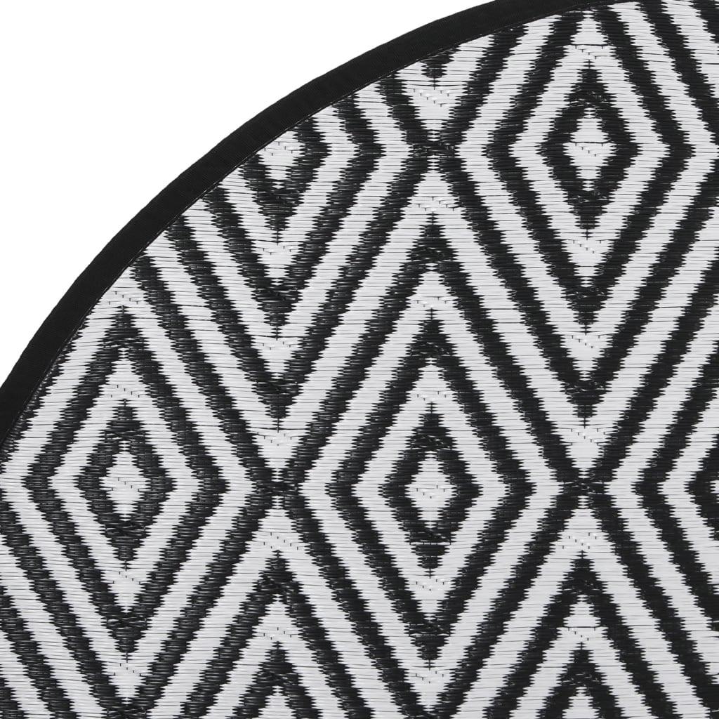 Buitenkleed Ø 120 cm polypropeen wit en zwart - AllerleiShop