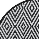 Buitenkleed Ø 120 cm polypropeen wit en zwart - AllerleiShop