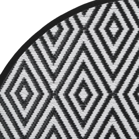 Buitenkleed Ø 120 cm polypropeen wit en zwart - AllerleiShop