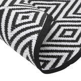 Buitenkleed Ø 120 cm polypropeen wit en zwart - AllerleiShop
