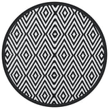 Buitenkleed Ø200 cm polypropeen wit en zwart - AllerleiShop