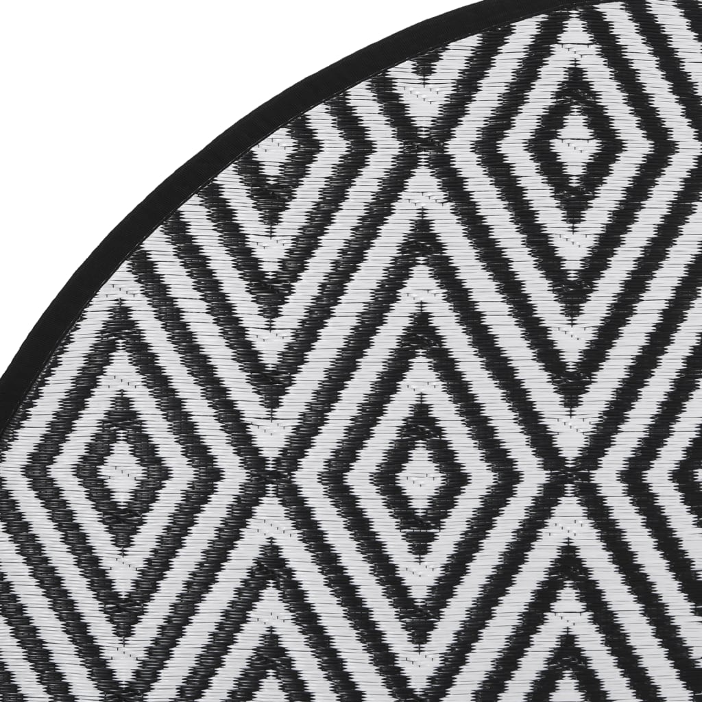 Buitenkleed Ø200 cm polypropeen wit en zwart - AllerleiShop