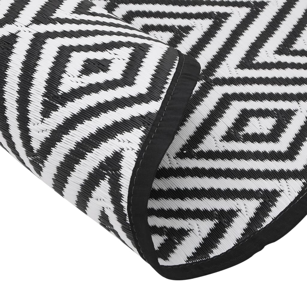 Buitenkleed Ø200 cm polypropeen wit en zwart - AllerleiShop