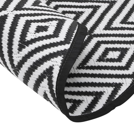 Buitenkleed Ø200 cm polypropeen wit en zwart - AllerleiShop
