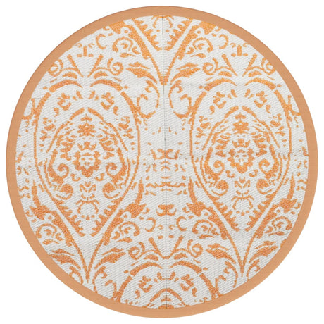 Buitenkleed Ø160 cm polypropeen oranje en wit - AllerleiShop