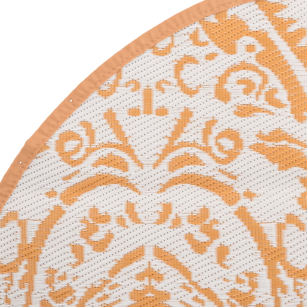 Buitenkleed Ø160 cm polypropeen oranje en wit - AllerleiShop