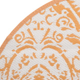 Buitenkleed Ø160 cm polypropeen oranje en wit - AllerleiShop