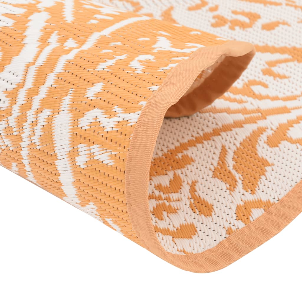 Buitenkleed Ø160 cm polypropeen oranje en wit - AllerleiShop