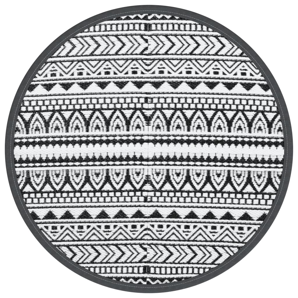 Buitenkleed Ø 120 cm polypropeen zwart - AllerleiShop