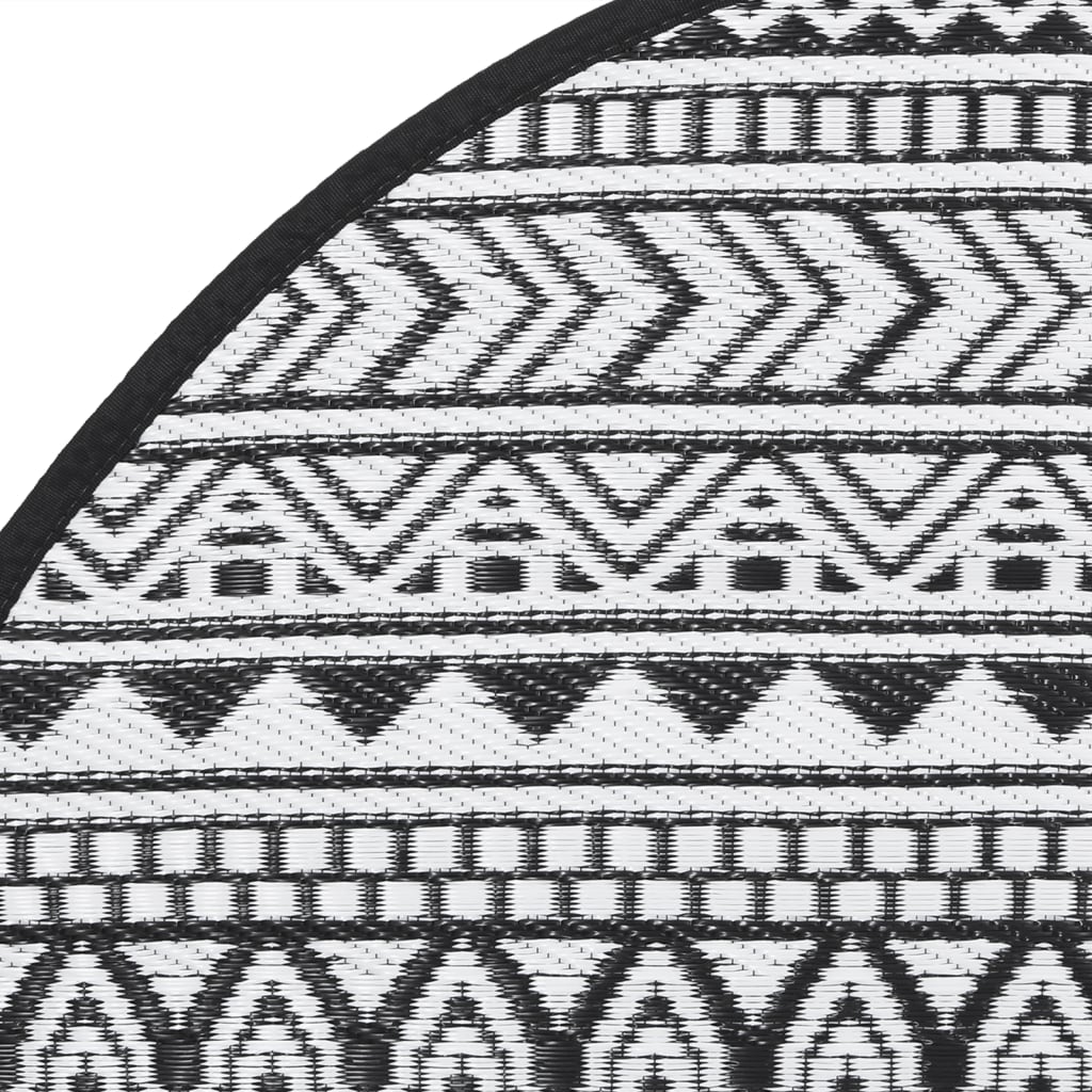 Buitenkleed Ø 120 cm polypropeen zwart - AllerleiShop