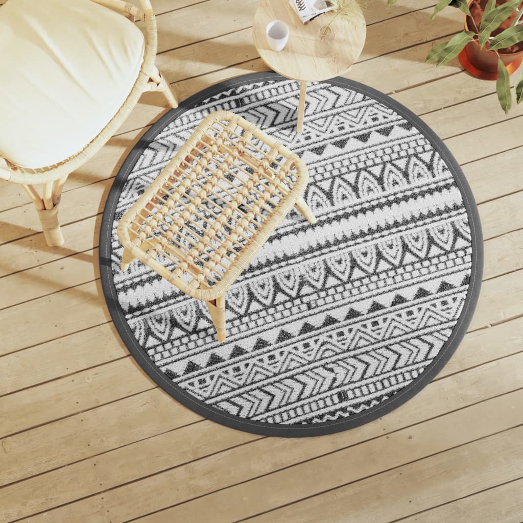 Buitenkleed Ø 120 cm polypropeen zwart - AllerleiShop