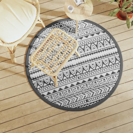 Buitenkleed Ø 120 cm polypropeen zwart - AllerleiShop
