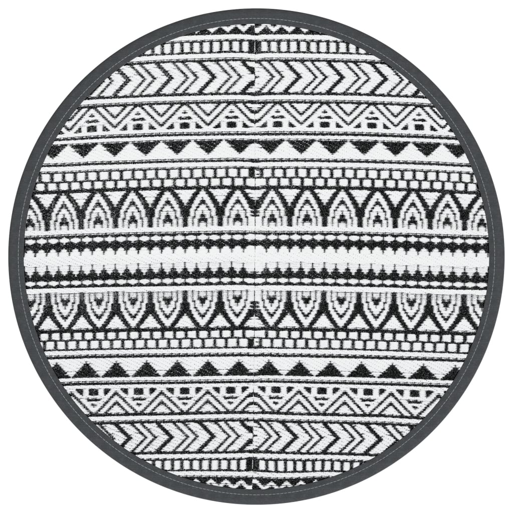 Buitentapijt Ø 200 cm polypropeen zwart - AllerleiShop
