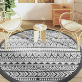 Buitentapijt Ø 200 cm polypropeen zwart - AllerleiShop