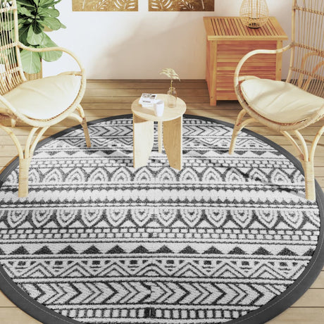 Buitentapijt Ø 200 cm polypropeen zwart - AllerleiShop