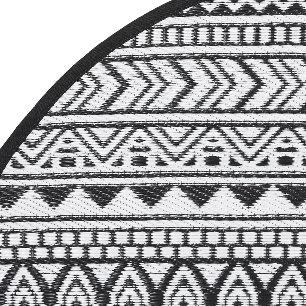 Buitentapijt Ø 200 cm polypropeen zwart - AllerleiShop