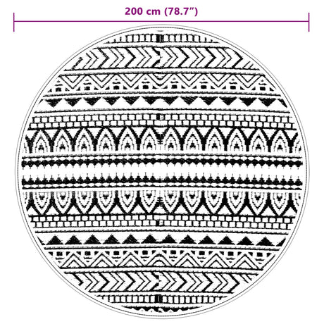 Buitentapijt Ø 200 cm polypropeen zwart - AllerleiShop