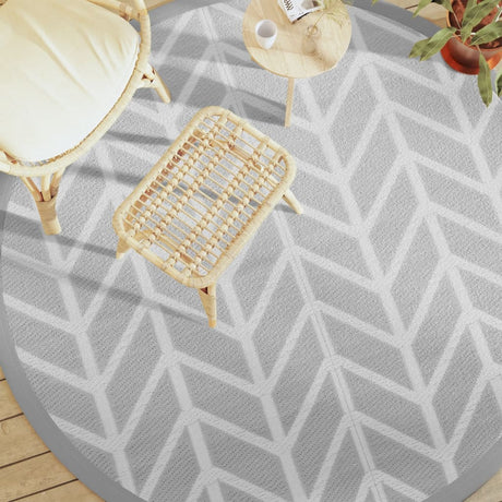 Buitenkleed Ø 200 cm polypropeen grijs - AllerleiShop