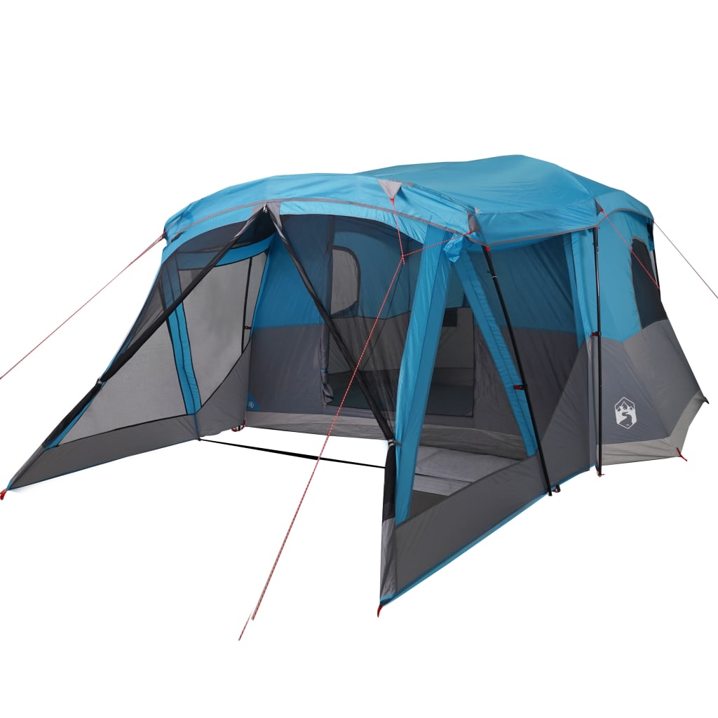 Tent met luifel 4-persoons waterdicht blauw