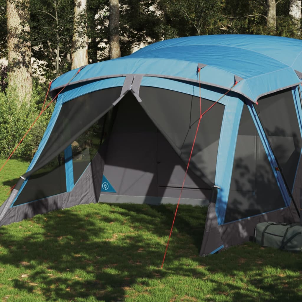 Tent met luifel 4-persoons waterdicht blauw