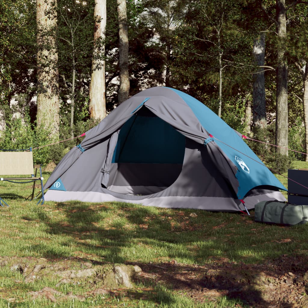 Koepeltent 4-persoons waterdicht blauw