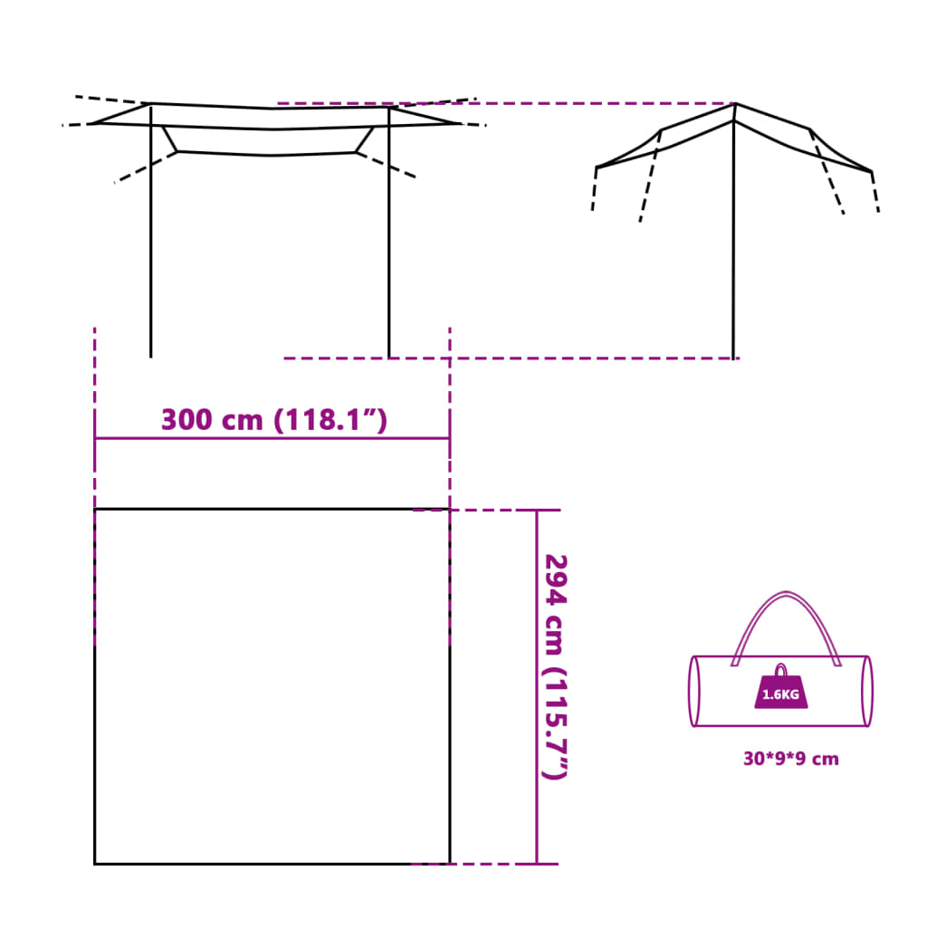 Kampeerluifel waterdicht 300x294 cm groen - AllerleiShop