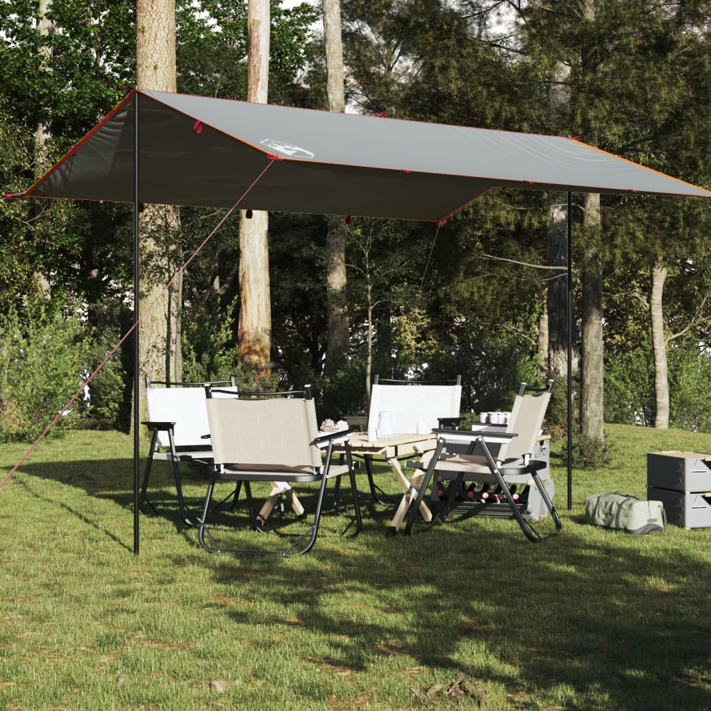 Kampeerluifel waterdicht 400x294 cm grijs en oranje - AllerleiShop