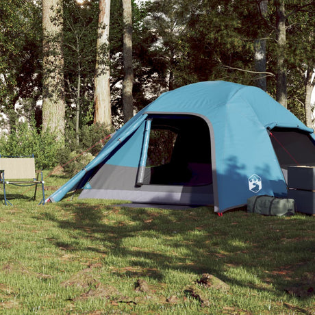 Koepeltent 4-persoons waterdicht blauw