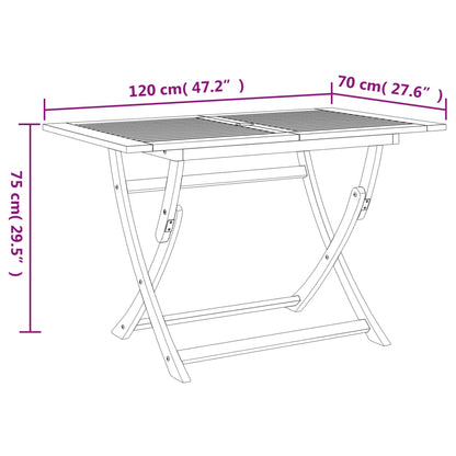 Tuintafel inklapbaar 120x70x75 cm massief acaciahout - AllerleiShop