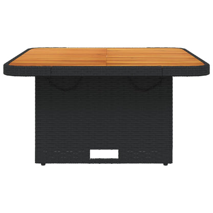 Tuintafel 80x80x71 cm poly rattan en acaciahout zwart - AllerleiShop