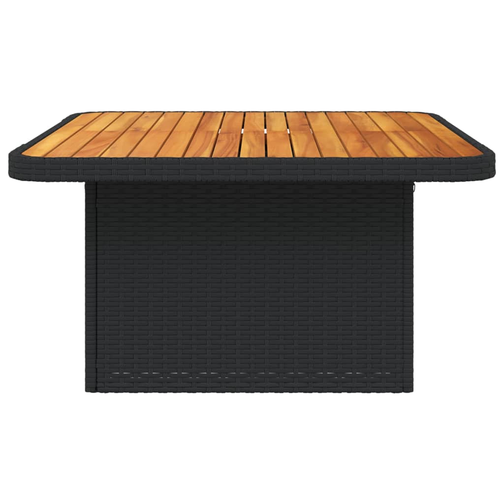 Tuintafel 80x80x71 cm poly rattan en acaciahout zwart - AllerleiShop