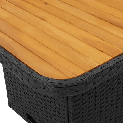 Tuintafel 80x80x71 cm poly rattan en acaciahout zwart - AllerleiShop