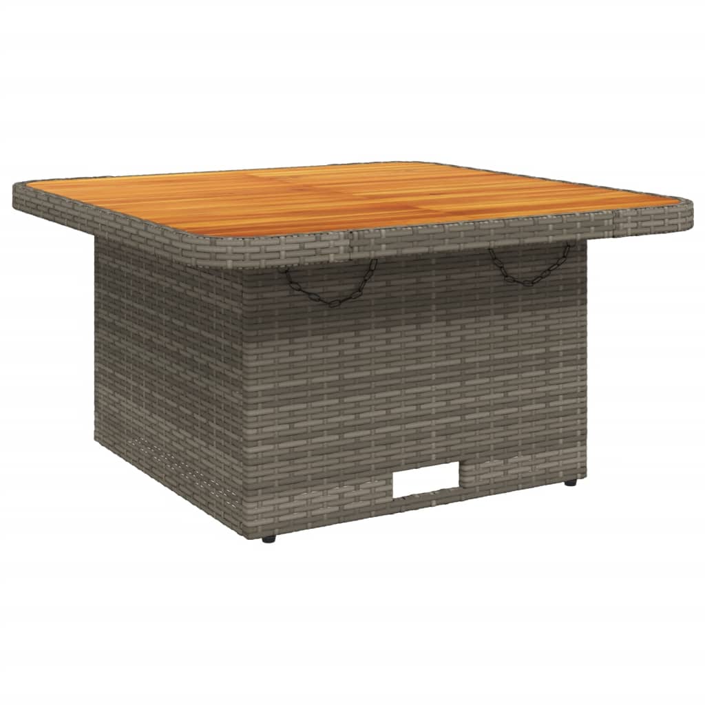 Tuintafel 80x80x71 cm poly rattan en acaciahout grijs - AllerleiShop