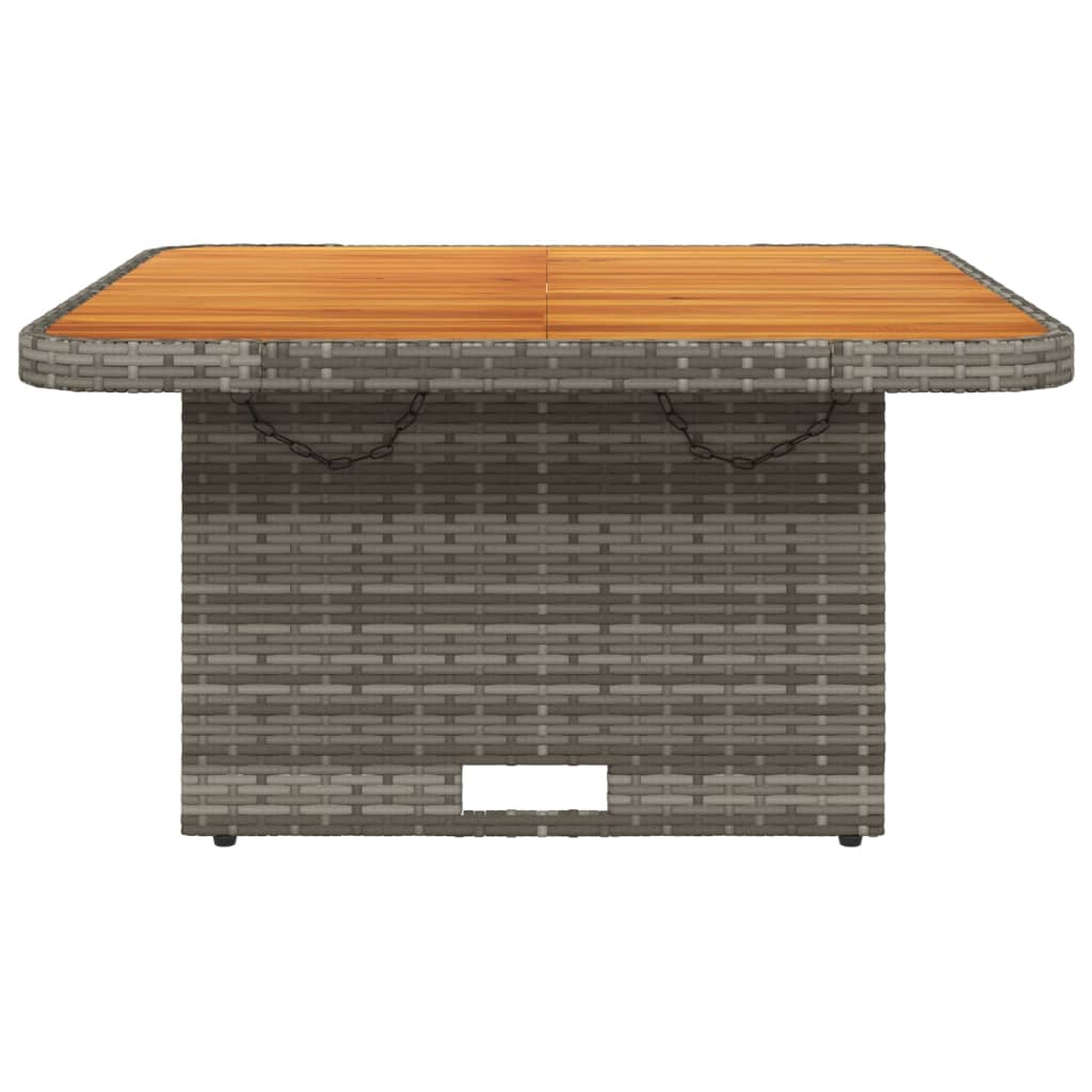 Tuintafel 80x80x71 cm poly rattan en acaciahout grijs - AllerleiShop