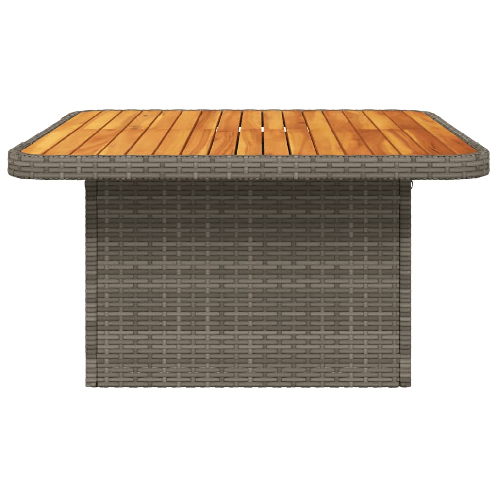 Tuintafel 80x80x71 cm poly rattan en acaciahout grijs - AllerleiShop