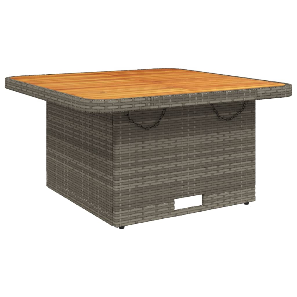 Tuintafel 80x80x71 cm poly rattan en acaciahout grijs - AllerleiShop