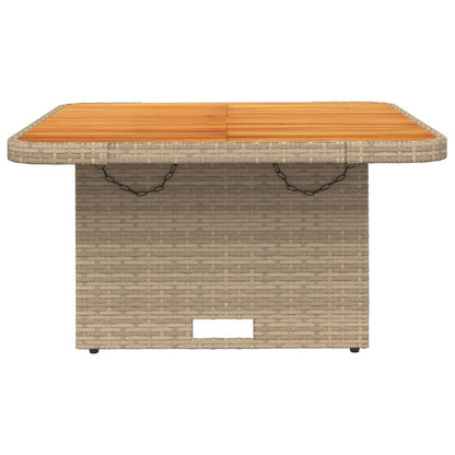 Tuintafel 80x80x71 cm poly rattan en acaciahout beige - AllerleiShop