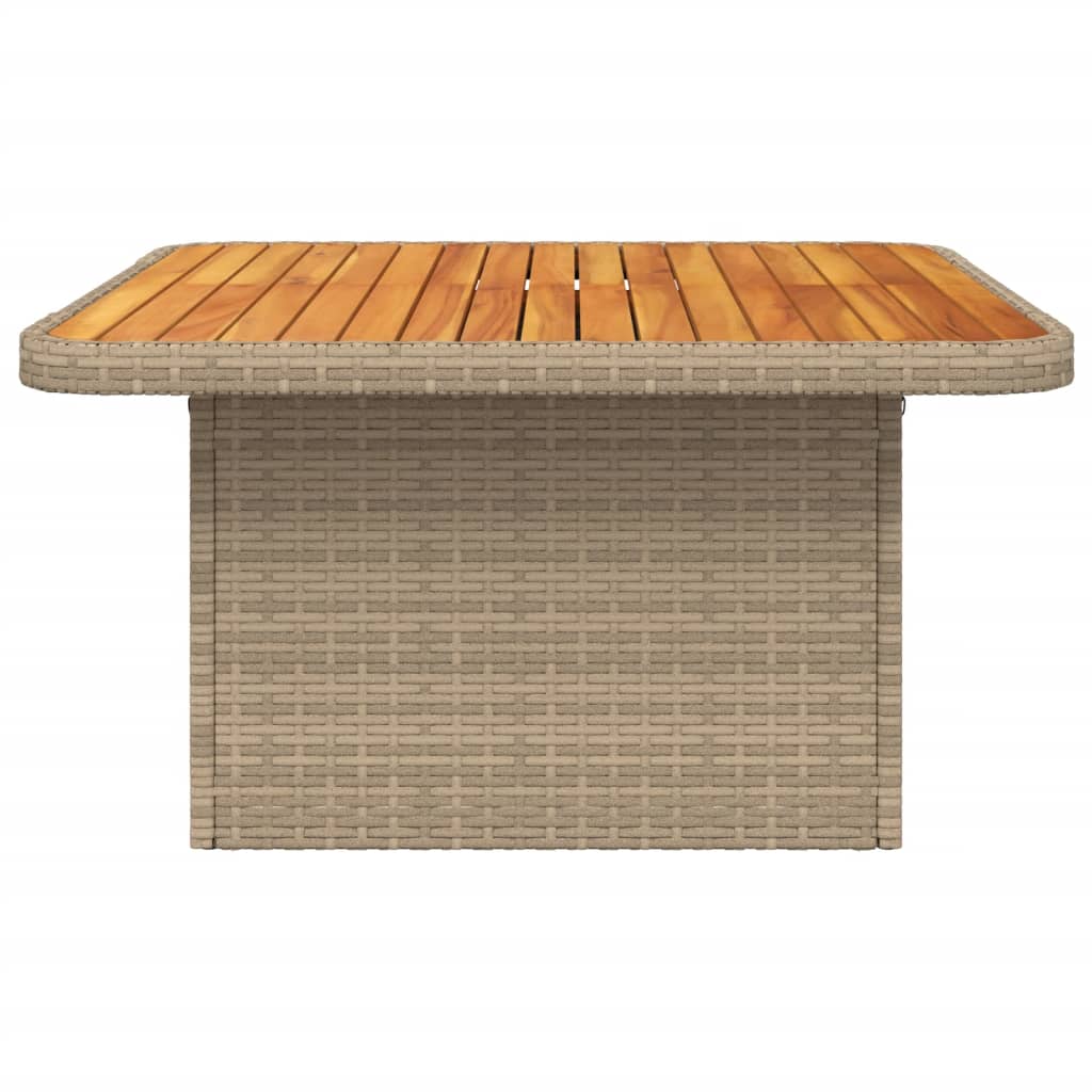 Tuintafel 80x80x71 cm poly rattan en acaciahout beige - AllerleiShop