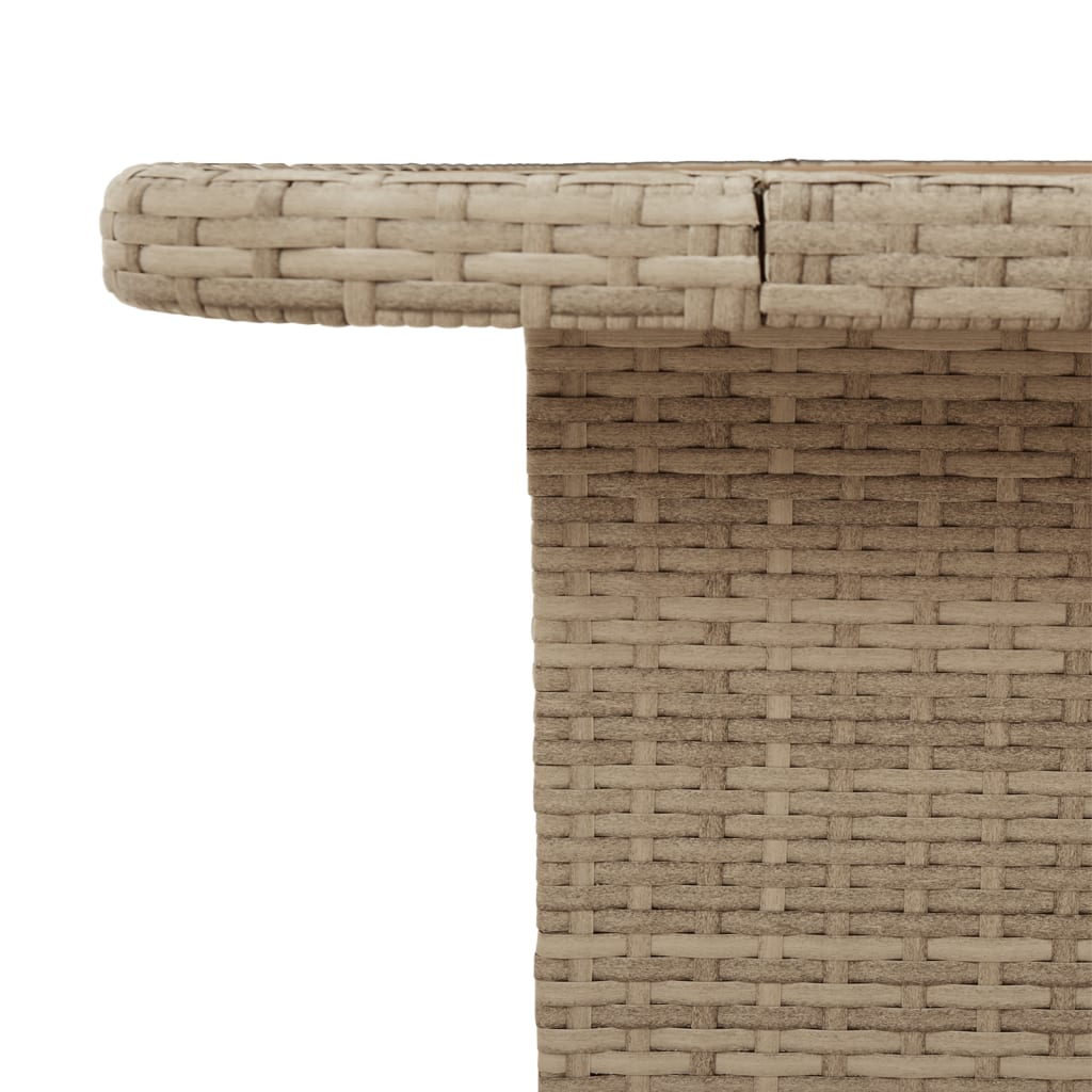 Tuintafel 80x80x71 cm poly rattan en acaciahout beige - AllerleiShop