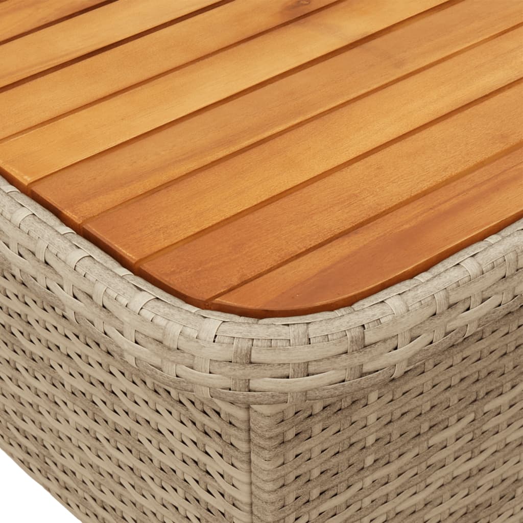 Tuintafel 80x80x71 cm poly rattan en acaciahout beige - AllerleiShop