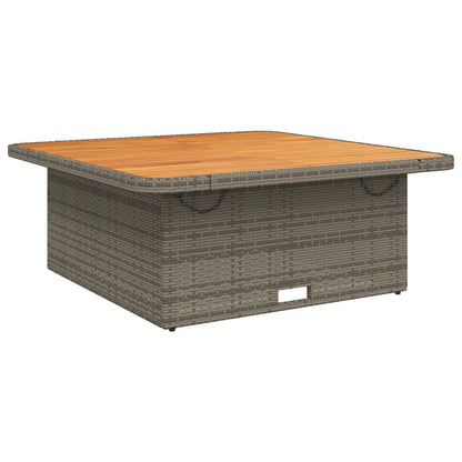 Tuintafel 110x110x71 cm poly rattan en acaciahout grijs - AllerleiShop