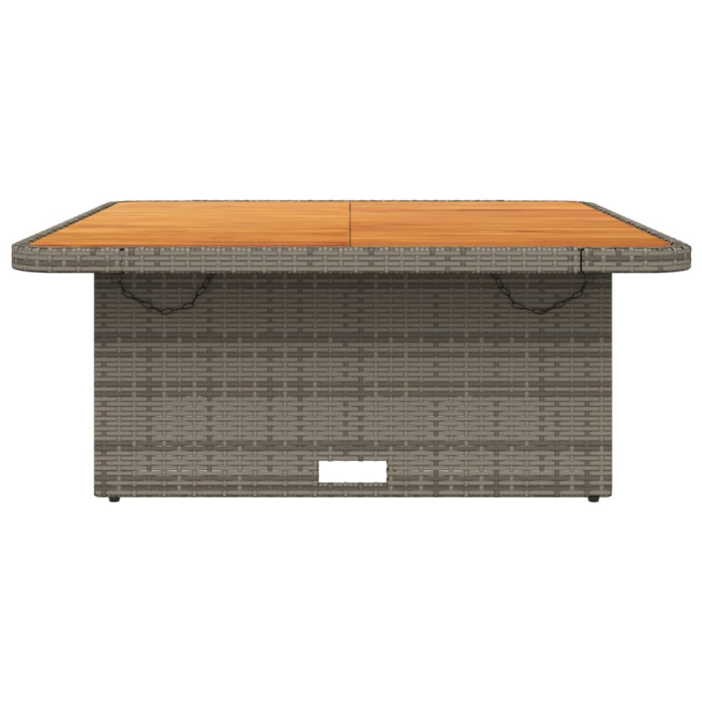 Tuintafel 110x110x71 cm poly rattan en acaciahout grijs - AllerleiShop