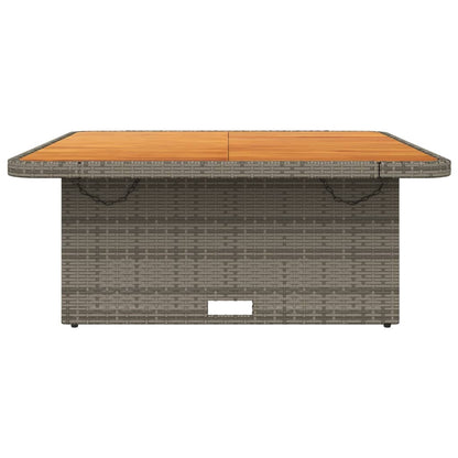 Tuintafel 110x110x71 cm poly rattan en acaciahout grijs - AllerleiShop