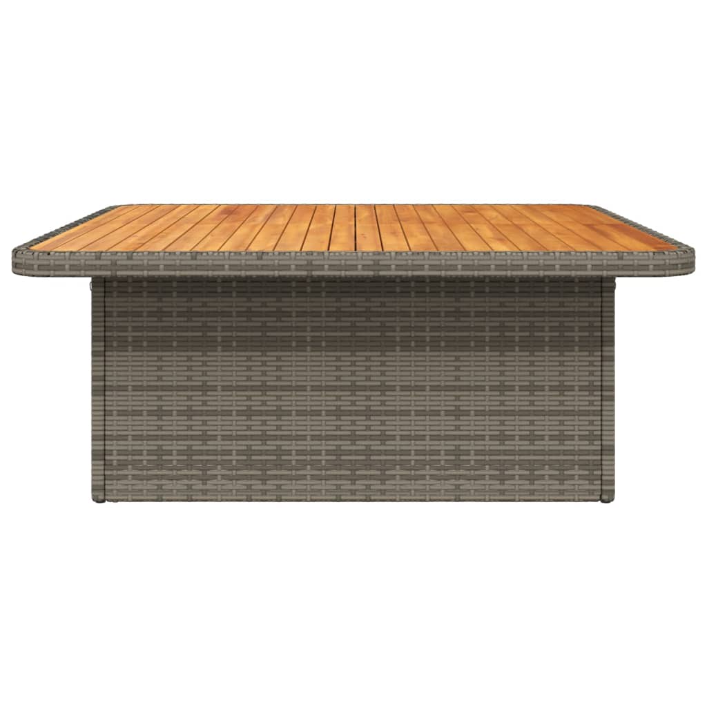 Tuintafel 110x110x71 cm poly rattan en acaciahout grijs - AllerleiShop