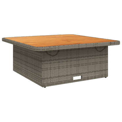 Tuintafel 110x110x71 cm poly rattan en acaciahout grijs - AllerleiShop