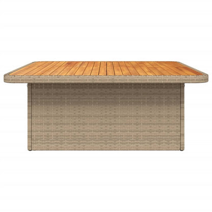 Tuintafel 110x110x71 cm poly rattan en acaciahout beige - AllerleiShop