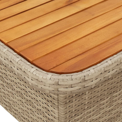 Tuintafel 110x110x71 cm poly rattan en acaciahout beige - AllerleiShop